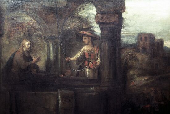 Reproduction of picture Christ talking to Samaritan