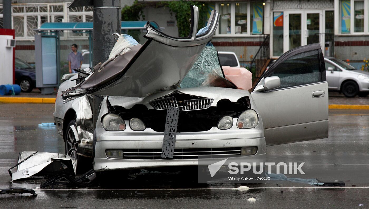 Aftermath of overnight showers in Vladivostok