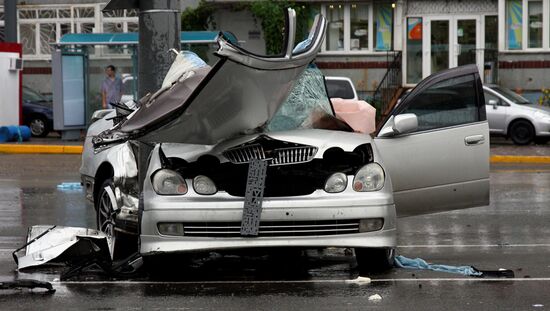 Aftermath of overnight showers in Vladivostok
