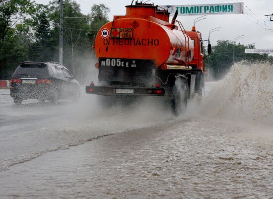 Aftermath of overnight showers in Vladivostok