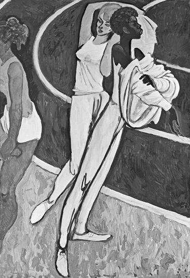 Reproduction of N. Tseytlin's painting Before the Race