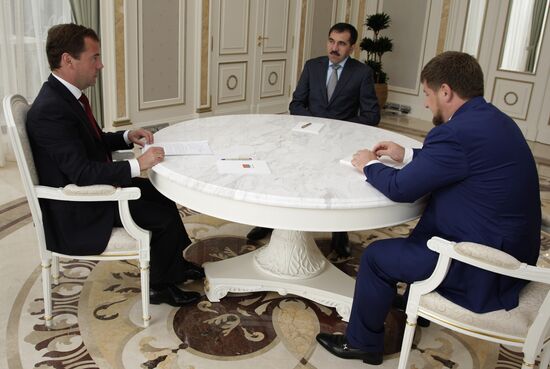 Dmitry Medvedev, Ramzan Kadyrov and Yunus-Bek Yevkurov