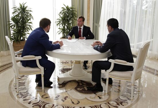 Dmitry Medvedev, Ramzan Kadyrov and Yunus-Bek Yevkurov
