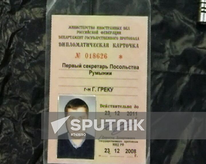 Romanian diplomat Gabriel Grecu's ID