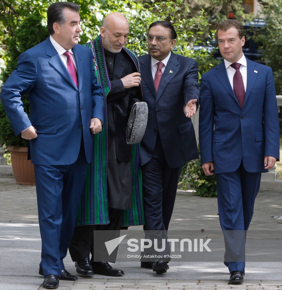 Dmitry Medvedev meets with Tajik, Afghan and Pakistan presidents