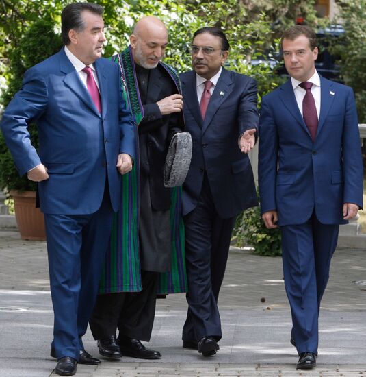 Dmitry Medvedev meets with Tajik, Afghan and Pakistan presidents
