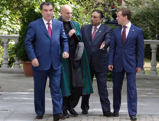 Dmitry Medvedev meets with Tajik, Afghan and Pakistan presidents