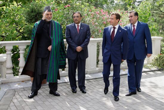 Dmitry Medvedev meets with Tajik, Afghan and Pakistan presidents