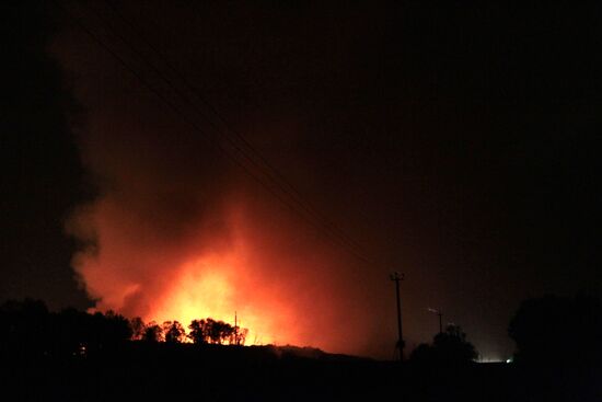 Saburovo solid waste landfill under fire