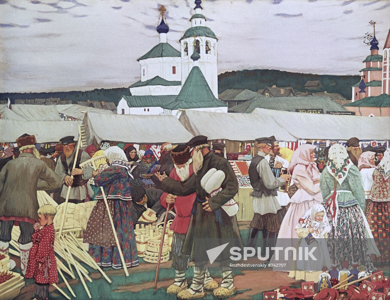 "Fair", by B. Kustodiyev. Reproduction