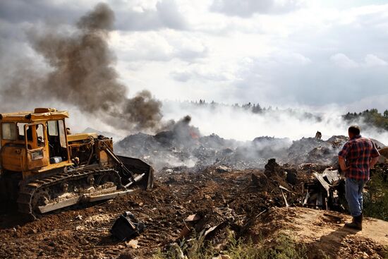 Saburovo solid waste landfill under fire