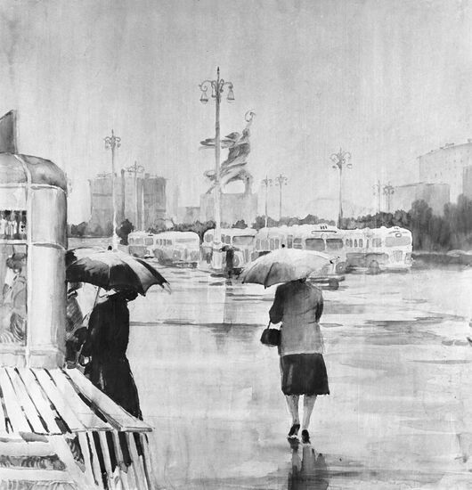 Yuri Pimenov, "Terminal station". Reproduction