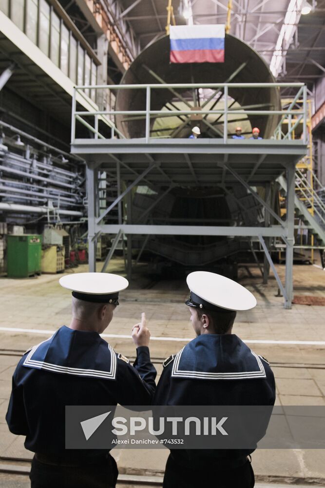 Laying of lead submarine Novorossisk of project 636