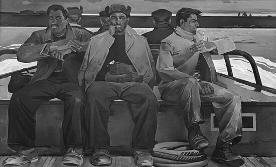 Reproduction of "Repairmen" painting