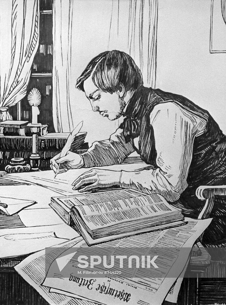 "Young Friedrich Engels at work"