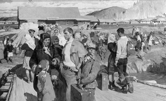 "At the Ob River", by Y. Podlyassky. Reproduction