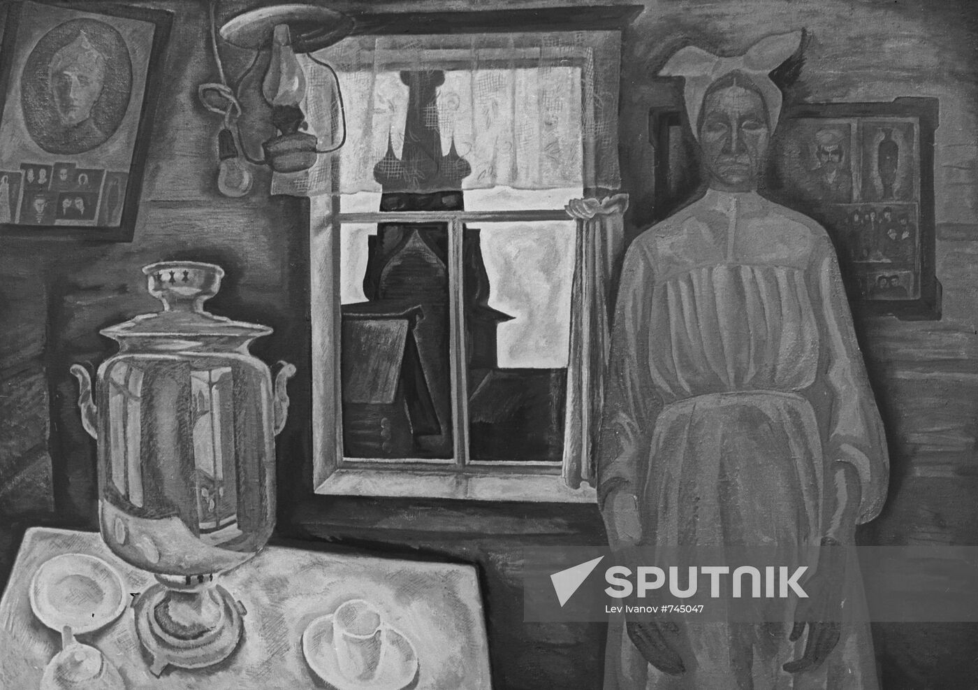 Reproduction of Viktor Popkov's painting "Alone"