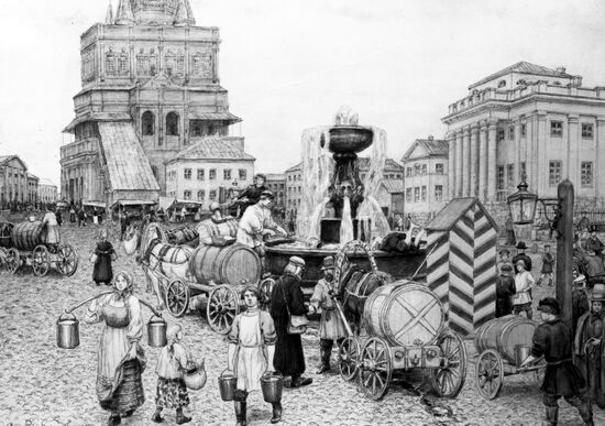 "By the Water-Dispensing Fountain on Sukharevskaya Square"