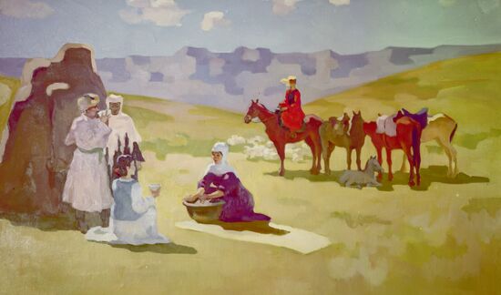 Painting "In the Mountains" by S. Mambaeva