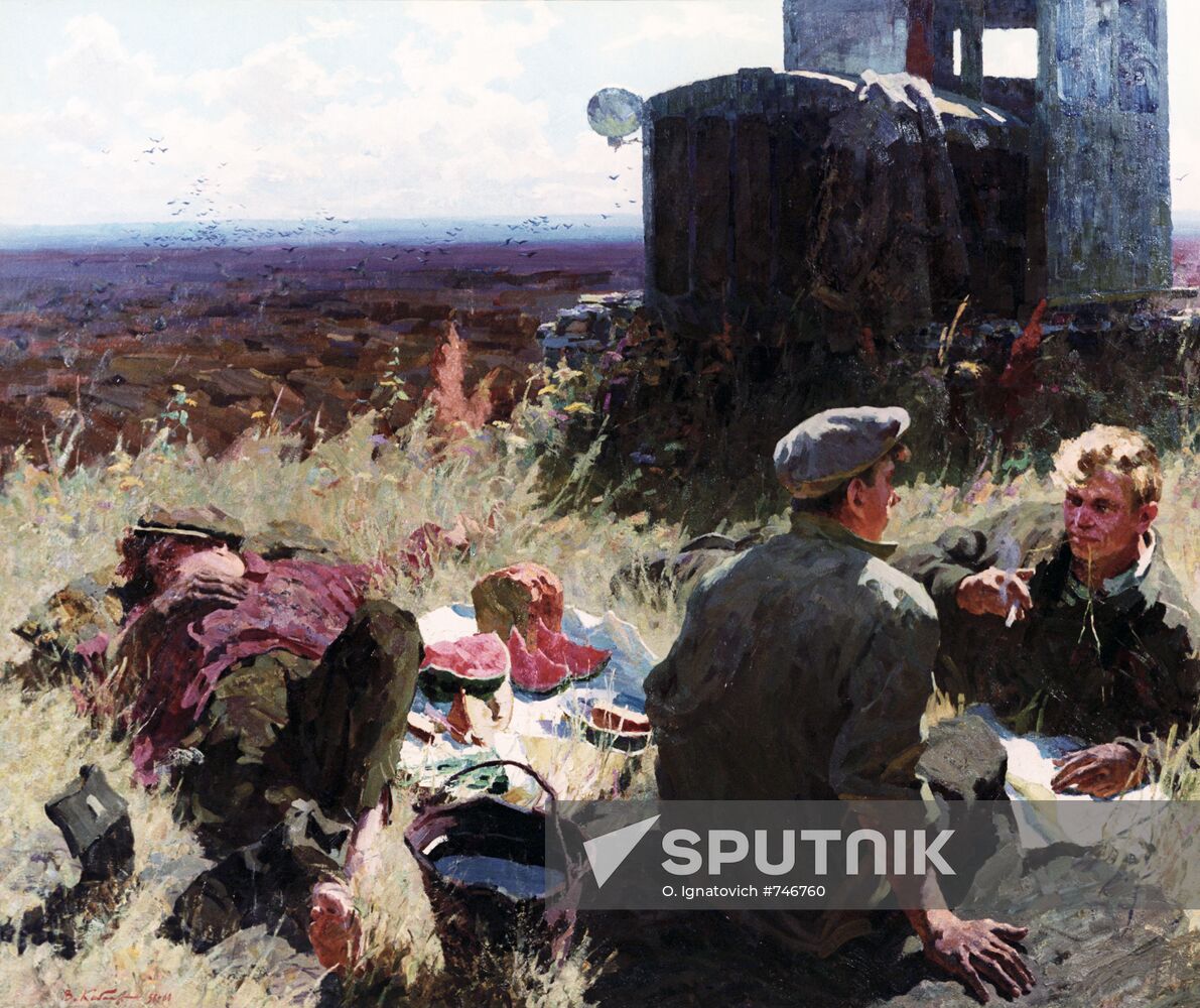 Painting by V. Kabanov "Afternoon on the Farm"