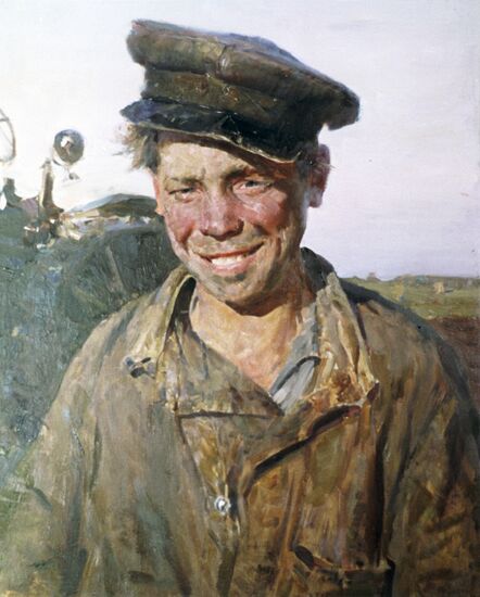 Picture "Sashka the tractor driver" by Konstantin Maximov