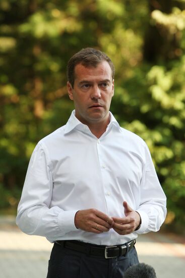 Dmitry Medvedev records new video blog entry