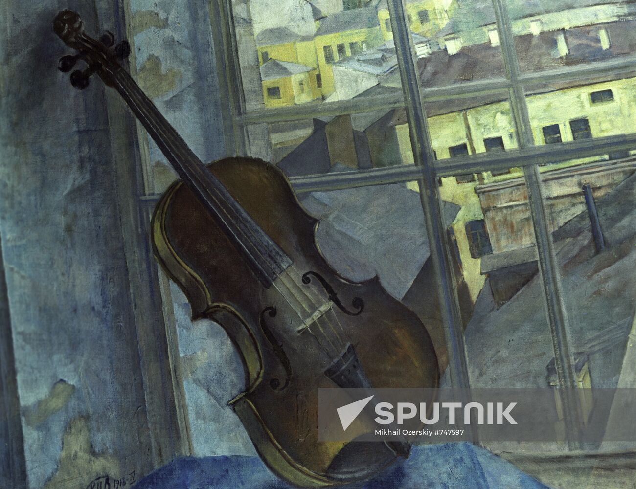 Picture Violin by K. Petrov-Vodkin. Reproduction