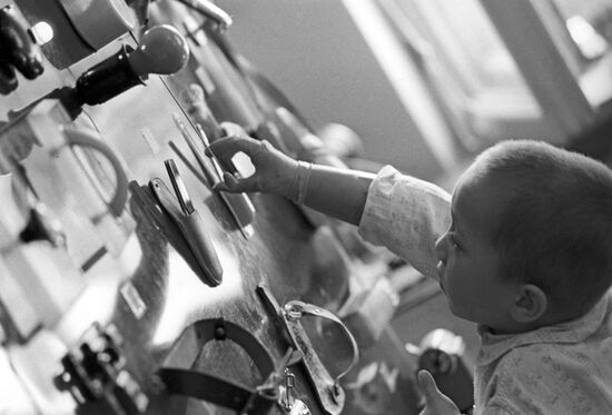 Boy with prosthetic right hand