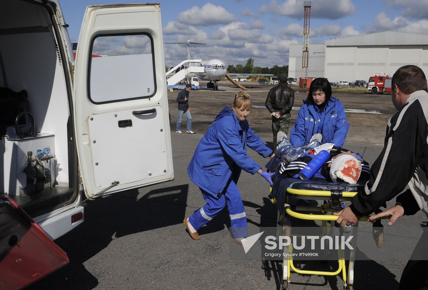 Search-and-rescue exercise in Sheremetyevo airport