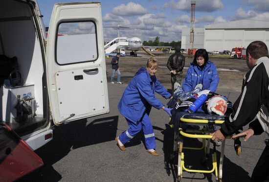 Search-and-rescue exercise in Sheremetyevo airport