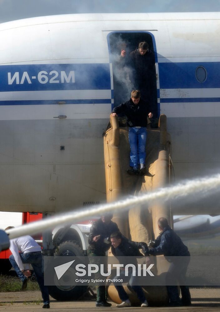 Full scale search-and-rescue exercise in Sheremetyevo airport