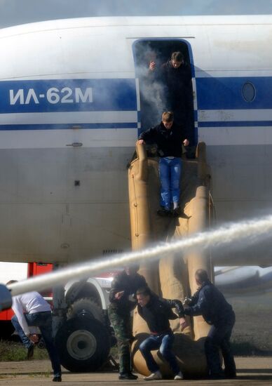 Full scale search-and-rescue exercise in Sheremetyevo airport