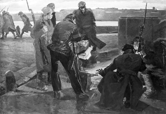 Reproduction of painting "October" by P. Nikonov