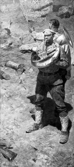 Reproduction of painting "Internationale" by G. Korzhev