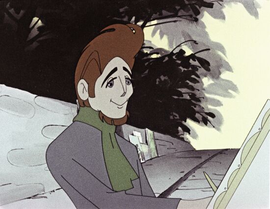 Still from animated film "Incident with a Painter"