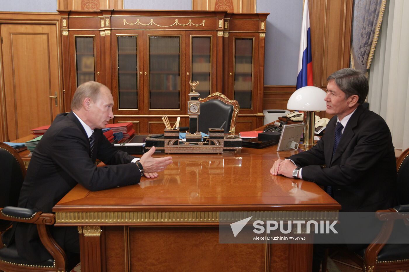 Prime Minister Vladimir Putin meets with Almazbek Atambayev