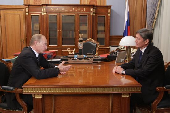 Prime Minister Vladimir Putin meets with Almazbek Atambayev