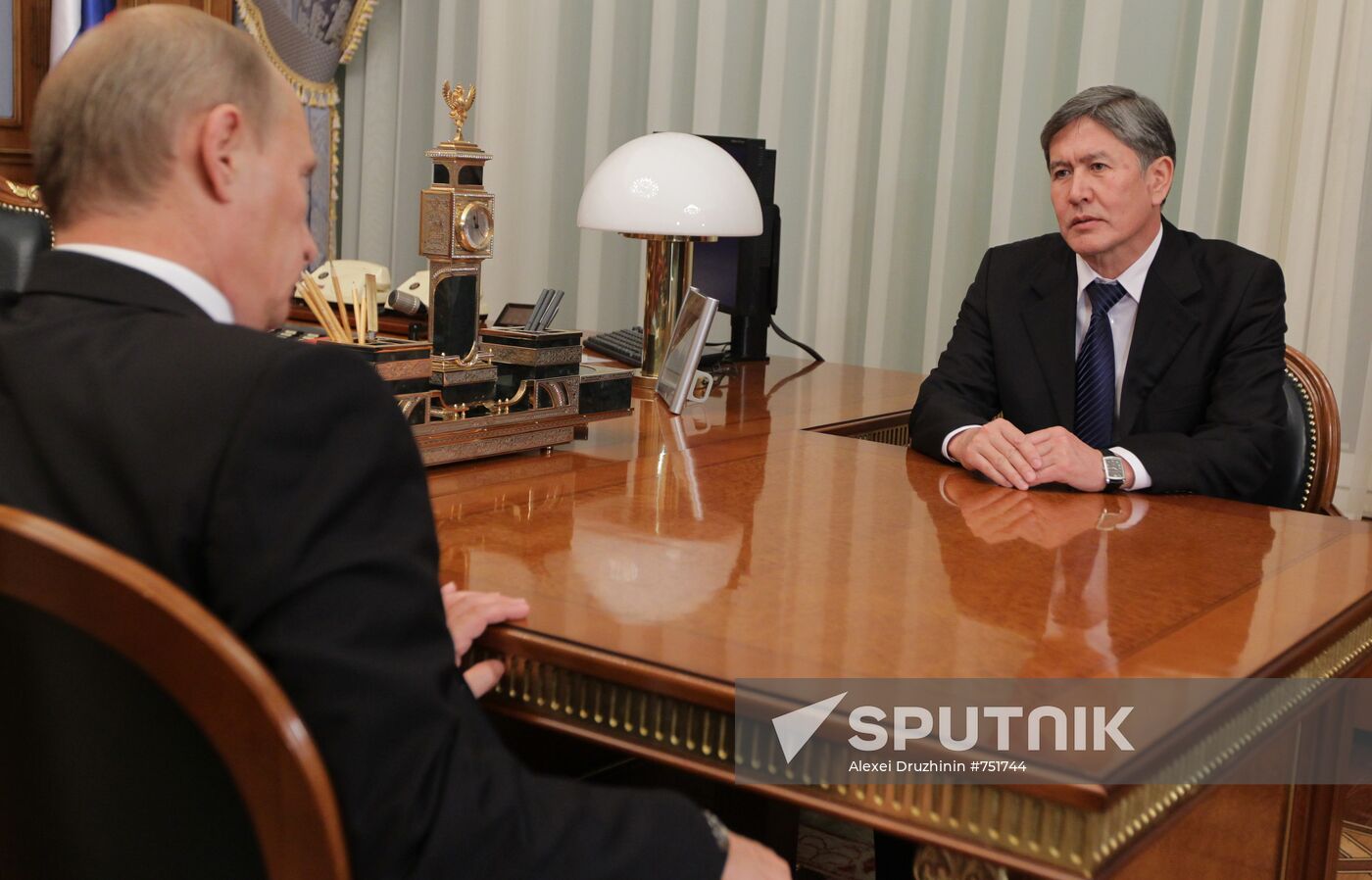 Prime Minister Vladimir Putin meets with Almazbek Atambayev