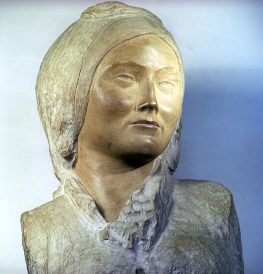 "Kazakh Woman. Hero of Socialist Labor Akhmetzhanova"