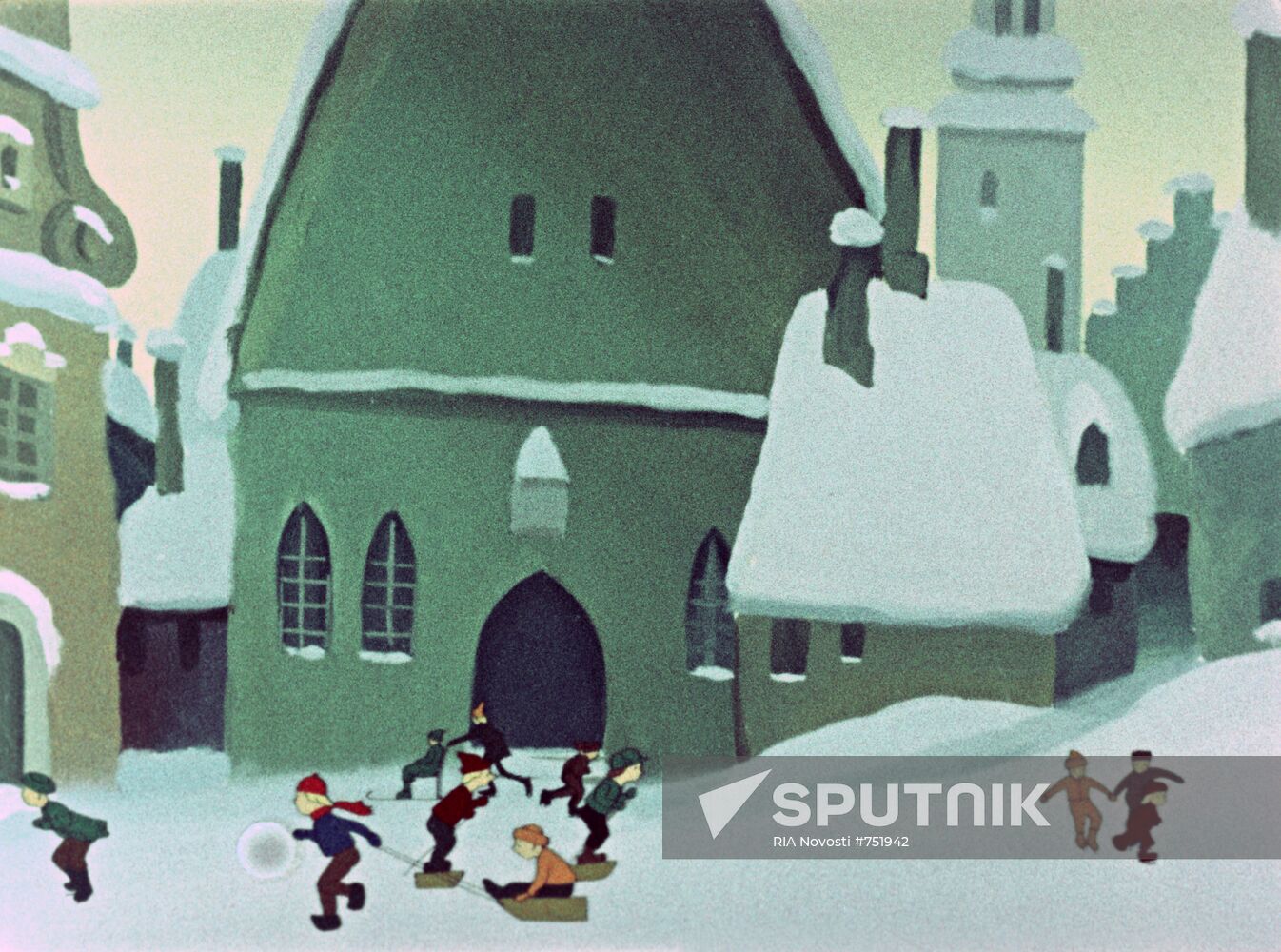 Frame from animation film "Snow Queen"
