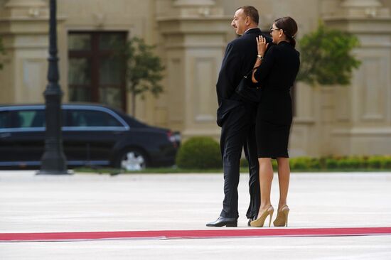 Azerbaijani President Ilkham Aliyev and his wife, Mekhriban