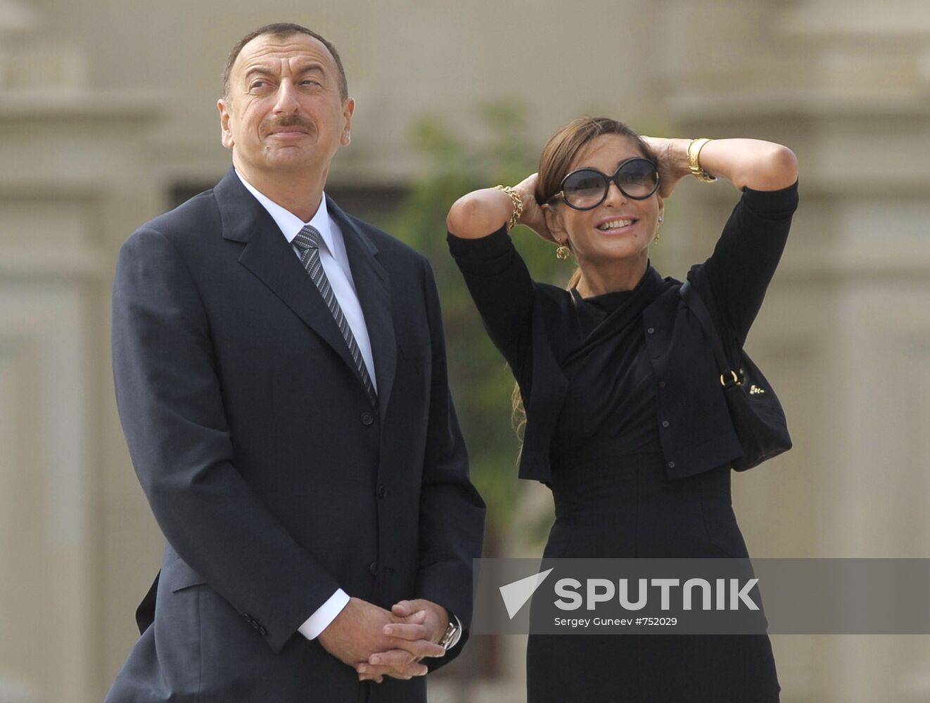 Azerbaijani President Ilkham Aliyev and his wife, Mekhriban