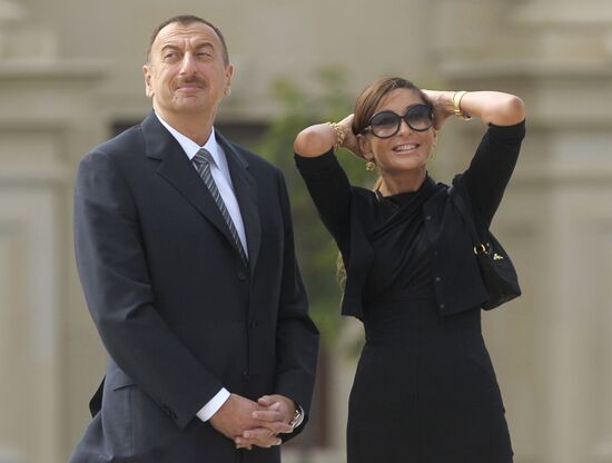 Azerbaijani President Ilkham Aliyev and his wife, Mekhriban