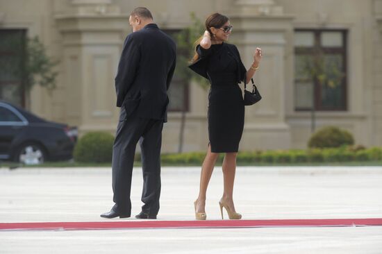 Azerbaijani President Ilkham Aliyev and his wife, Mekhriban