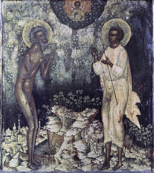 Icon "St.Basil the Blessed and St.Artemius of Verkola"