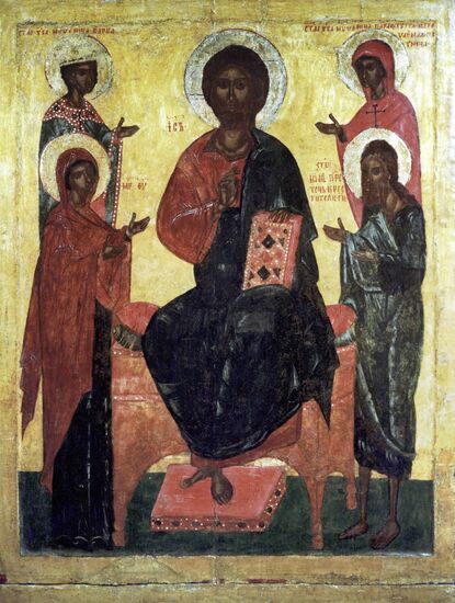 Icon "Deesis with Bystanding Saints"