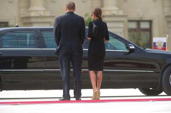 Azerbaijani President Ilham Aliyev with wife Meribkhan
