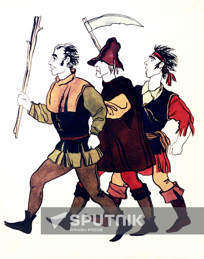 Sketch of costumes for opera by "Falstaff" Giuseppe Verdi