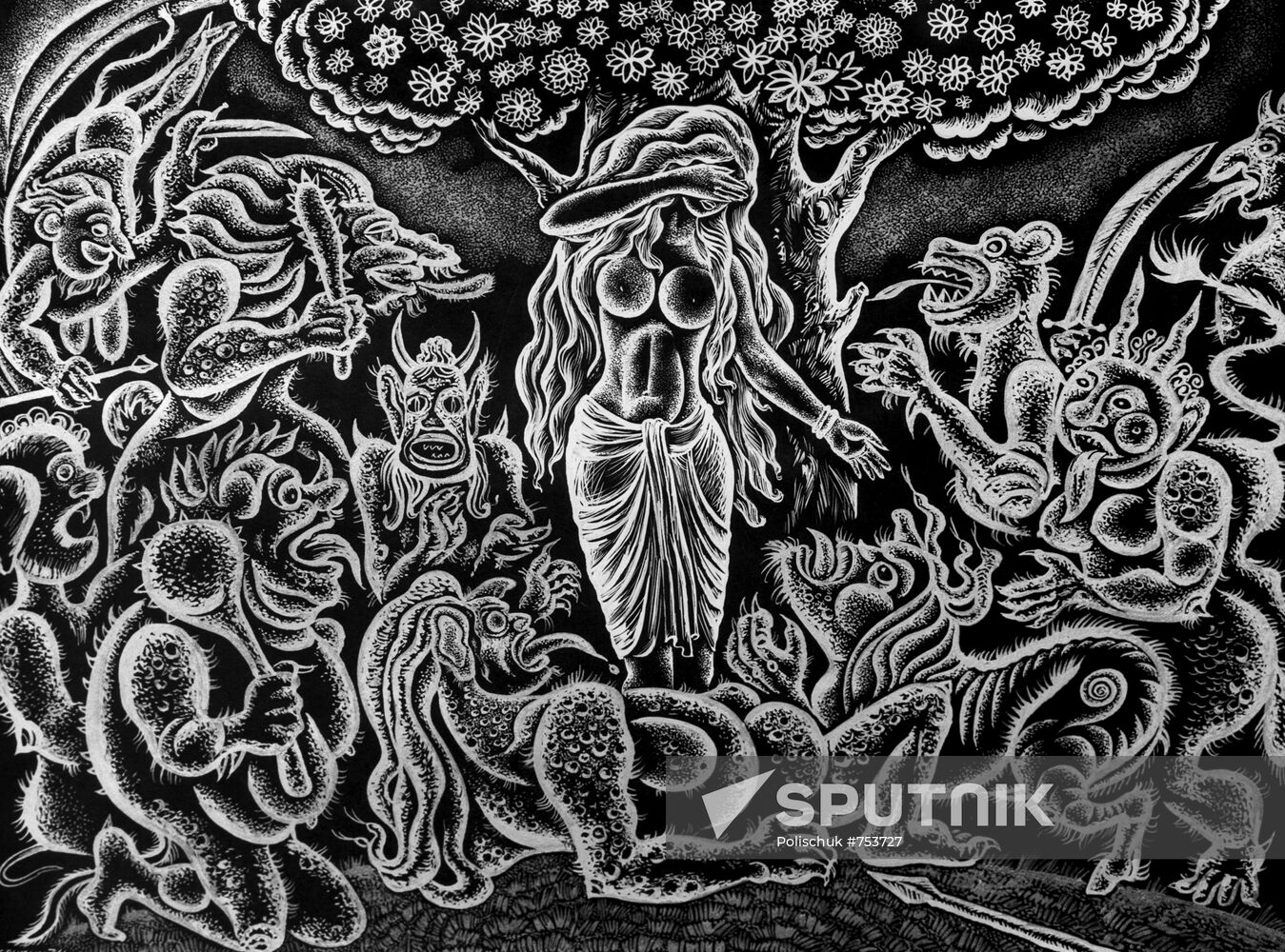 Illustration to Indian poem "Ramayana"