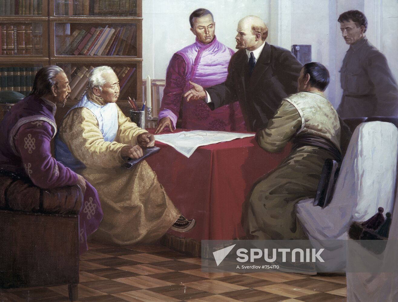 "Meeting of V. Lenin with Damdin Sükhbaatar"